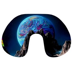 Aesthetic Psychedelic Drawings Art Acid Space Travel Neck Pillow