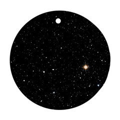 Sky Black Star Night Space Edge Super Dark Universe Round Ornament (two Sides) by Cendanart