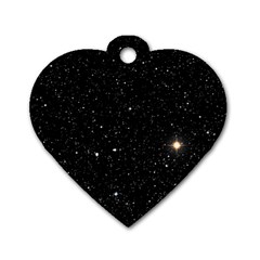 Sky Black Star Night Space Edge Super Dark Universe Dog Tag Heart (one Side)