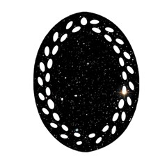 Sky Black Star Night Space Edge Super Dark Universe Oval Filigree Ornament (two Sides)