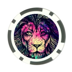 Psychedelic Lion Poker Chip Card Guard