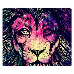 Psychedelic Lion Two Sides Premium Plush Fleece Blanket (Small)