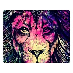 Psychedelic Lion Two Sides Premium Plush Fleece Blanket (large) by Cendanart