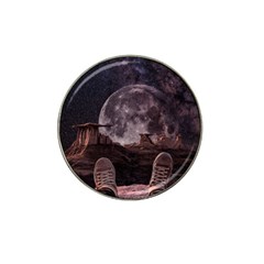 In The Cosmos Moon Sci-fi Space Sky Hat Clip Ball Marker by Cendanart