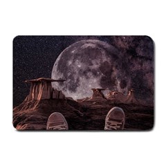 In The Cosmos Moon Sci-fi Space Sky Small Doormat by Cendanart