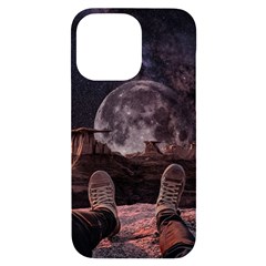 In The Cosmos Moon Sci-fi Space Sky Iphone 14 Pro Max Black Uv Print Case by Cendanart