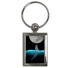 Dolphin Moon Water Key Chain (rectangle)