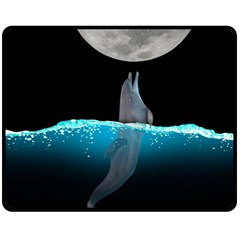 Dolphin Moon Water Fleece Blanket (medium) by Ndabl3x