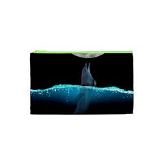 Dolphin Moon Water Cosmetic Bag (xs) by Ndabl3x