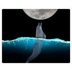 Dolphin Moon Water Premium Plush Fleece Blanket (medium) by Ndabl3x
