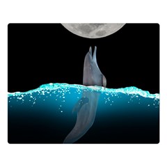 Dolphin Moon Water Premium Plush Fleece Blanket (large) by Ndabl3x