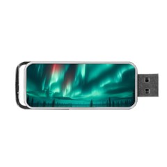 Aurora Borealis Snow Portable Usb Flash (one Side) by Ndabl3x