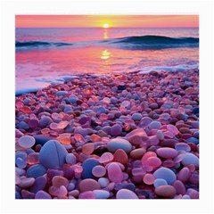 Sea Beach Water Sunset Ocean Medium Glasses Cloth (2 Sides) by Ndabl3x