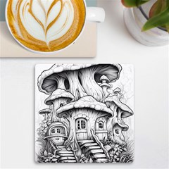 House Tree Fairy Uv Print Square Tile Coaster  by Ndabl3x