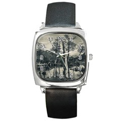 Dry Forest Landscape, Tierra Del Fuego, Argentina Square Metal Watch by dflcprintsclothing