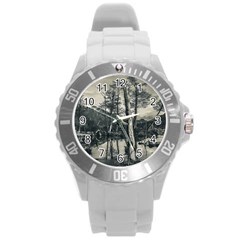 Dry Forest Landscape, Tierra Del Fuego, Argentina Round Plastic Sport Watch (l) by dflcprintsclothing