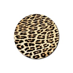 Leopard Print Rubber Round Coaster (4 Pack) by TShirt44