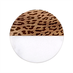 Leopard Print Classic Marble Wood Coaster (round)  by TShirt44