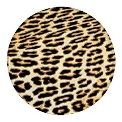 Leopard Print Round Glass Fridge Magnet (4 Pack)