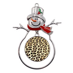 Leopard Print Metal Snowman Ornament by TShirt44