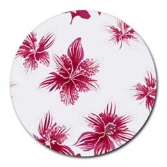 Hawaiian Flowers Round Mousepad