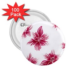 Hawaiian Flowers 2 25  Buttons (100 Pack) 