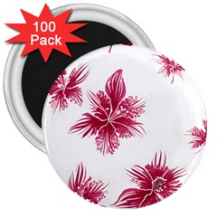 Hawaiian Flowers 3  Magnets (100 Pack)