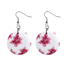 Hawaiian Flowers Mini Button Earrings