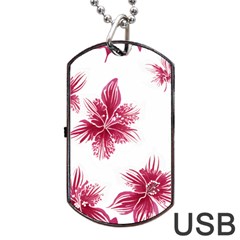 Hawaiian Flowers Dog Tag Usb Flash (two Sides) by essentialimage