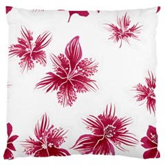 Hawaiian Flowers Large Premium Plush Fleece Cushion Case (two Sides)