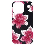 Hawaiian Flowers iPhone 14 Pro Max Black UV Print Case Front