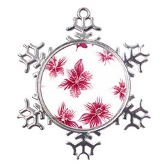 Hawaiian Flowers Metal Large Snowflake Ornament