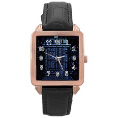 Doctor Who Tardis Rose Gold Leather Watch 