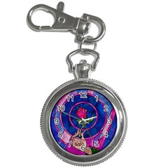 Enchanted Rose Stained Glass Key Chain Watches by Cendanart