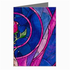 Enchanted Rose Stained Glass Greeting Card by Cendanart