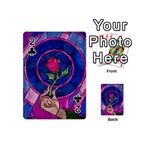 Enchanted Rose Stained Glass Playing Cards 54 Designs (Mini) Front - Club2