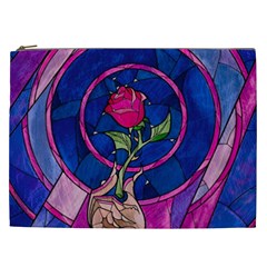Enchanted Rose Stained Glass Cosmetic Bag (xxl) by Cendanart