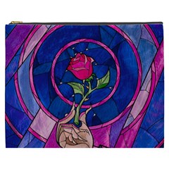 Enchanted Rose Stained Glass Cosmetic Bag (xxxl)