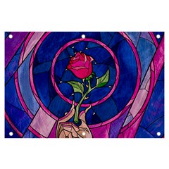 Enchanted Rose Stained Glass Banner And Sign 6  X 4  by Cendanart