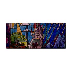 Castle Building Stained Glass Hand Towel