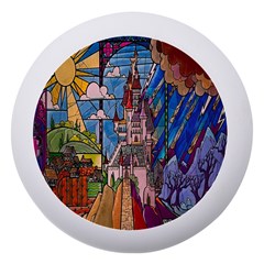 Castle Building Stained Glass Dento Box With Mirror