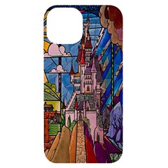 Castle Building Stained Glass Iphone 14 Black Uv Print Case