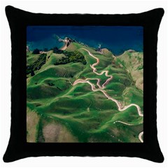 Coast Aerial View Beautiful Landscape Nature Ocean Road Graphy Aerial Coast Drone Throw Pillow Case (black) by Bedest