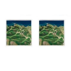 Coast Aerial View Beautiful Landscape Nature Ocean Road Graphy Aerial Coast Drone Cufflinks (square) by Bedest
