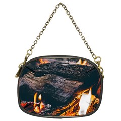 Wood Fire Camping Forest On Chain Purse (one Side)