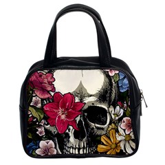 Skull Flowers American Native Dream Catcher Legend Classic Handbag (two Sides) by Bedest