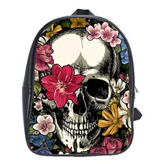 Skull Flowers American Native Dream Catcher Legend School Bag (xl) by Bedest