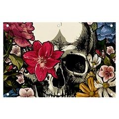 Skull Flowers American Native Dream Catcher Legend Banner And Sign 6  X 4  by Bedest