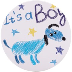 It s A Boy Uv Print Round Tile Coaster by morgunovaart