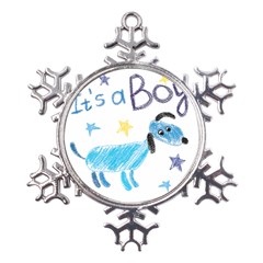 It s A Boy Metal Large Snowflake Ornament